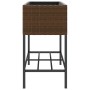 Pflanzgefäße mit Regal 2 Stück Kunststoff-Rattan braun 90x40x75 cm von , Töpfe und Pflanzgefäße - Ref: Foro24-3210508, Preis:...