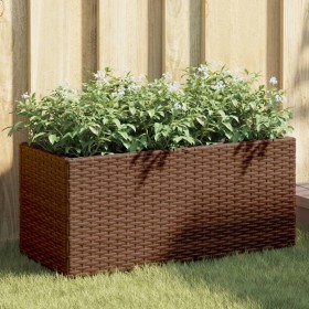 Planter with 2 pots 2 pcs brown PE rattan 72x30x32 cm by , Pots and planters - Ref: Foro24-3210529, Price: 84,46 €, Discount: %