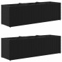 Planters with 3 black PE rattan pots 2 units 105x30x32 cm by , Pots and planters - Ref: Foro24-3210522, Price: 112,54 €, Disc...