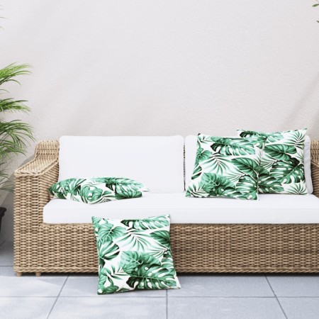 Sofa cushions 4 units, leaf print fabric, 50x50 cm by , Cushions for chairs and sofas - Ref: Foro24-360393, Price: 41,54 €, D...