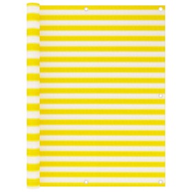 Toldo para balcón HDPE amarillo y blanco 120x400 cm de vidaXL, Sombrillas - Ref: Foro24-310881, Precio: 24,99 €, Descuento: %