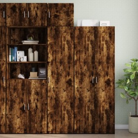 Narrow smoked oak veneer wood cabinet 45x42.5x225 cm by , Sideboards - Ref: Foro24-3281291, Price: 188,41 €, Discount: %