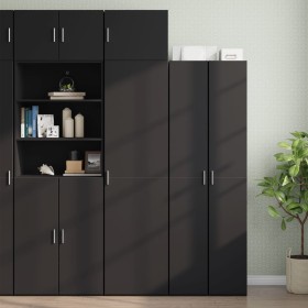 Armario estrecho madera de ingeniería negro 50x42,5x225 cm de , Aparadores - Ref: Foro24-3281302, Precio: 203,99 €, Descuento: %