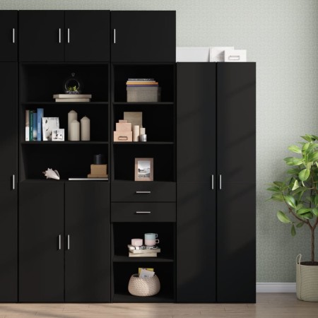 Narrow black engineered wood wardrobe 50x42.5x225 cm by , Sideboards - Ref: Foro24-3281309, Price: 180,99 €, Discount: %