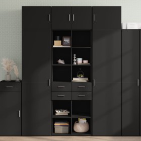 Schwarzer Holzschrank aus Ingenieurholz, 70x42,5x225 cm. von , Sideboards - Ref: Foro24-3281337, Preis: 241,99 €, Rabatt: %