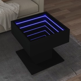 Mesa de centro con luz LED madera ingeniería negra 50x50x45 cm de , Mesas de centro - Ref: Foro24-847526, Precio: 113,99 €, D...