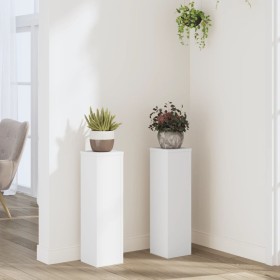 Plant stand 2 units engineered wood white 17x17x60 cm by , Pot stands - Ref: Foro24-852933, Price: 48,46 €, Discount: %