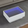 White engineered wood coffee table with LED lights 70x50x30 cm by , Coffee table - Ref: Foro24-847511, Price: 140,87 €, Disco...