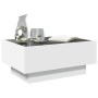 Mesa de centro con LED madera de ingeniería blanca 70x50x30 cm de , Mesas de centro - Ref: Foro24-847511, Precio: 140,72 €, D...