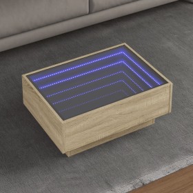 Center table and LED engineered wood Sonoma oak 70x50x30 cm by , Coffee table - Ref: Foro24-847513, Price: 136,31 €, Discount: %