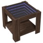 Mesa de centro y LED madera ingeniería marrón roble 53x53x45 cm de , Mesas de centro - Ref: Foro24-847545, Precio: 113,16 €, ...