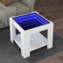 Mesa de centro con LED madera de ingeniería blanca 53x53x45 cm de , Mesas de centro - Ref: Foro24-847539, Precio: 113,16 €, D...