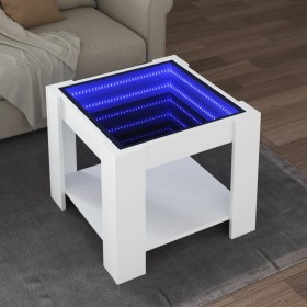 Center table with LED white engineered wood 53x53x45 cm by , Coffee table - Ref: Foro24-847539, Price: 113,16 €, Discount: %