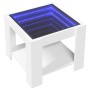 Mesa de centro con LED madera de ingeniería blanca 53x53x45 cm de , Mesas de centro - Ref: Foro24-847539, Precio: 113,16 €, D...