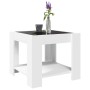 Mesa de centro con LED madera de ingeniería blanca 53x53x45 cm de , Mesas de centro - Ref: Foro24-847539, Precio: 113,16 €, D...