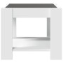 Mesa de centro con LED madera de ingeniería blanca 53x53x45 cm de , Mesas de centro - Ref: Foro24-847539, Precio: 113,16 €, D...