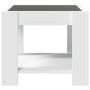 Mesa de centro con LED madera de ingeniería blanca 53x53x45 cm de , Mesas de centro - Ref: Foro24-847539, Precio: 113,16 €, D...