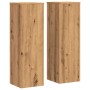 Soportes de plantas 2 uds madera roble artisian 25x25x80 cm de , Soportes para macetas - Ref: Foro24-852950, Precio: 74,08 €,...