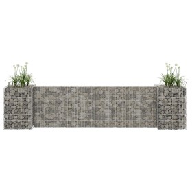 H-shaped gabion planter steel wire 260x40x60 cm by vidaXL, Pots and planters - Ref: Foro24-145659, Price: 72,99 €, Discount: %