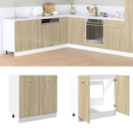 Armario inferior de fregadero madera ingeniería 80x46x81,5 cm de , Armarios de cocina - Ref: Foro24-849612, Precio: 71,03 €, ...