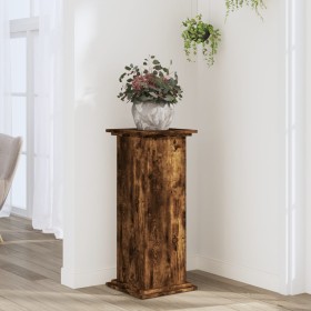 Soportes de plantas madera ingeniería roble ahumado 33x33x80 cm de , Soportes para macetas - Ref: Foro24-852973, Precio: 54,9...