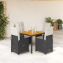 Garden table and 5-piece chair set with black synthetic rattan cushions by , Garden sets - Ref: Foro24-3276976, Price: 622,36...