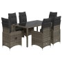 Gartentisch und Stühle 7-teilig und Kissen aus grauem Kunststoff-Rattan von , Gartensets - Ref: Foro24-3277035, Preis: 905,90...