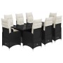 Garden table and chairs set 9 pieces with black PE rattan cushions by , Garden sets - Ref: Foro24-3276997, Price: 1,00 €, Dis...