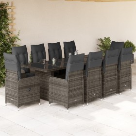 Garden table and chairs set 11 pieces with gray PE rattan cushions by , Garden sets - Ref: Foro24-3277281, Price: 1,00 €, Dis...