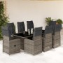 Garden table and 9-piece chairs set with gray synthetic rattan cushions. by , Garden sets - Ref: Foro24-3277042, Price: 1,00 ...