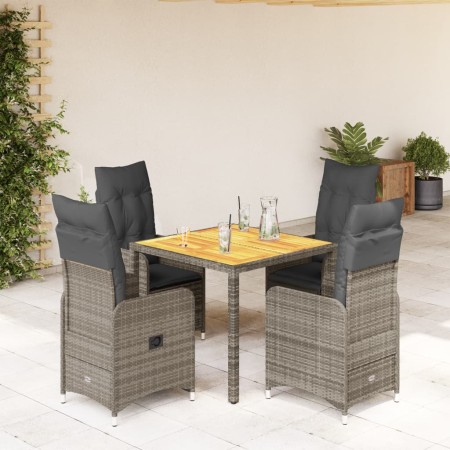 Garden table and 5-piece chair set with gray synthetic rattan cushions by , Garden sets - Ref: Foro24-3277021, Price: 594,35 ...