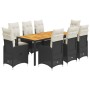 Garden table and chairs set 9 pieces with black PE rattan cushions by , Garden sets - Ref: Foro24-3276983, Price: 1,00 €, Dis...