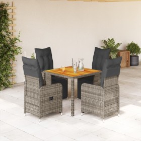 Garden table and 5-piece chair set with gray synthetic rattan cushions by , Garden sets - Ref: Foro24-3277158, Price: 620,45 ...