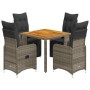 Garden table and 5-piece chair set with gray synthetic rattan cushions by , Garden sets - Ref: Foro24-3277158, Price: 620,45 ...