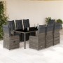 Garden table and 9-piece chairs set with gray synthetic rattan cushions. by , Garden sets - Ref: Foro24-3277170, Price: 1,00 ...