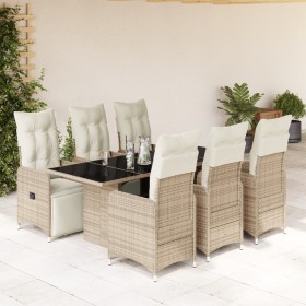 Garden table and chairs set, 7 pieces with brown PE rattan cushions. by , Garden sets - Ref: Foro24-3277215, Price: 1,00 €, D...