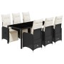 Garden table and chairs set 7 pieces with black PE rattan cushions by , Garden sets - Ref: Foro24-3277139, Price: 971,63 €, D...