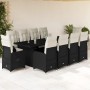 Garden table and chairs set with 11-piece black PE rattan cushions. by , Garden sets - Ref: Foro24-3277276, Price: 1,00 €, Di...