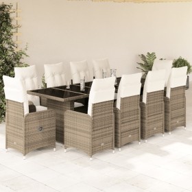 Gartentisch- und Stuhlset 11-teilig mit PE-Rattan-Beige-Kissen. von , Gartensets - Ref: Foro24-3277288, Preis: 1,00 €, Rabatt: %