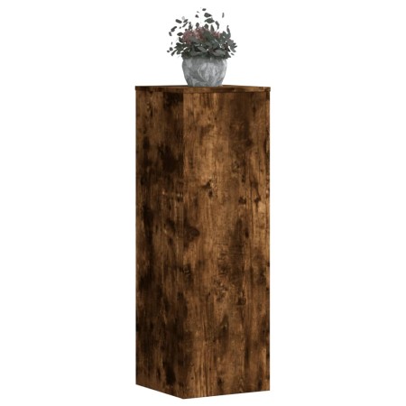 Soportes para plantas 2 uds madera roble ahumado 33x33x100 cm de , Soportes para macetas - Ref: Foro24-3307886, Precio: 109,9...