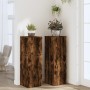 Soportes para plantas 2 uds madera roble ahumado 33x33x100 cm de , Soportes para macetas - Ref: Foro24-3307886, Precio: 109,9...