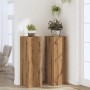 Plant stands 2 units oak wood artisan 33x33x100 cm by , Pot stands - Ref: Foro24-3307890, Price: 123,69 €, Discount: %