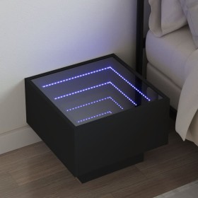 Bedside table with Infinity LED black 40x40x30 cm by , Nightstands - Ref: Foro24-3284064, Price: 77,65 €, Discount: %