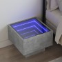 Mesita de noche con Infinity LED gris hormigón 40x40x30 cm de , Mesitas de noche - Ref: Foro24-3284066, Precio: 75,17 €, Desc...