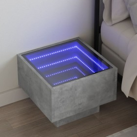 Bedside table with Infinity LED gray concrete 40x40x30 cm by , Nightstands - Ref: Foro24-3284066, Price: 75,17 €, Discount: %