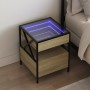 Bedside table with Infinity LED Sonoma oak 40x40x51 cm by , Nightstands - Ref: Foro24-3284102, Price: 97,05 €, Discount: %