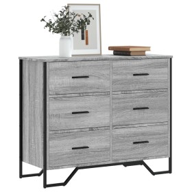 Engineered wood chest of drawers in Sonoma grey, 91x35.5x74.5 cm. by , Drawers - Ref: Foro24-3295305, Price: 160,08 €, Discou...