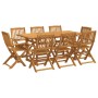 Garden dining set 9 pieces solid acacia wood 180x90x75cm by , Garden sets - Ref: Foro24-3321529, Price: 608,04 €, Discount: %