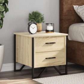 Engineered wood nightstand in Sonoma oak, 40x41x40 cm by , Nightstands - Ref: Foro24-848506, Price: 59,41 €, Discount: %