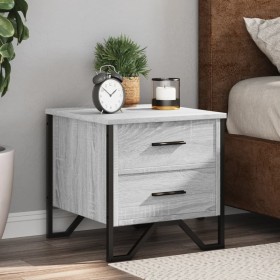 Bedside table made of gray Sonoma engineered wood, measuring 40x41x40 cm. by , Nightstands - Ref: Foro24-848510, Price: 60,99...